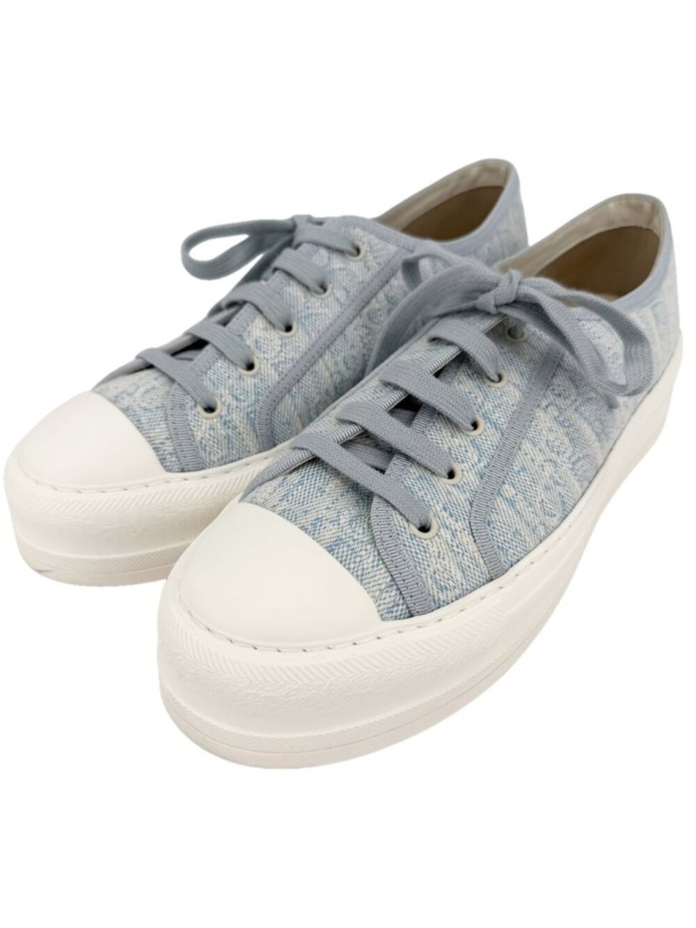Dior Sneakers Walk'n' Platform Low Cut Oblique Shoes 42 Thick Bottom Light Blue